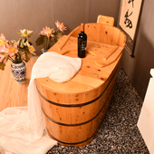 香柏木成人泡澡木桶家用洗澡桶熏蒸木桶加盖浴桶木桶浴缸沐浴桶