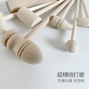 实木儿童敲打蛋糕幼儿园积木榔头玩具小锤子打金蛋木头锤厨房木锤