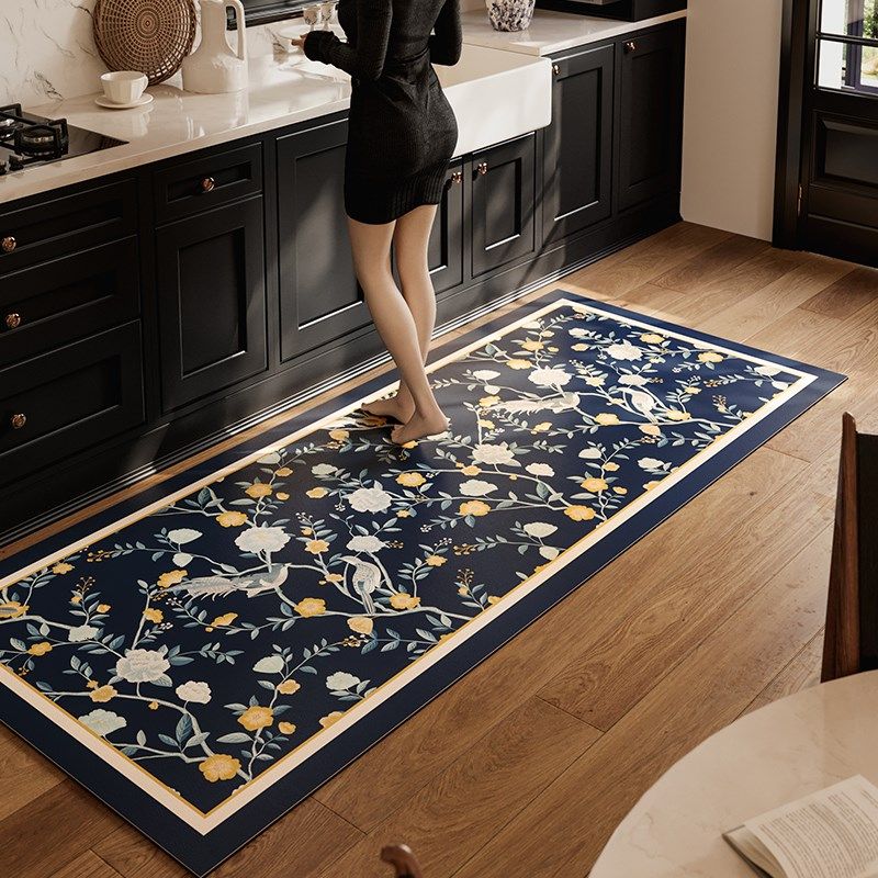 弗蕾儿中式简约厨房地垫防水防油长条防滑家用脚垫皮革垫2024新款,居家布艺,厨房地垫,淘宝优惠券,粉丝福利购,淘宝优惠卷