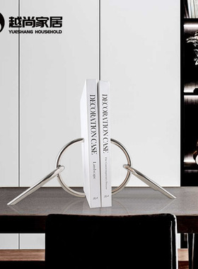 北欧装饰摆件不锈钢电镀摆件几何形桌面摆件装饰品书立金属摆件