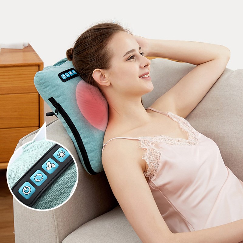 贝旭贝乐办公室按摩靠垫无线便携按摩器车载腰部背部家用按摩抱枕