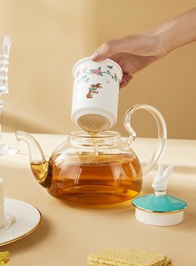 布兰兔的茶骨瓷玻璃壶套装蜡烛茶壶下午茶煮茶器围炉煮茶送礼礼盒