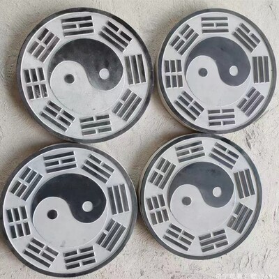 青石八卦盘太极阴阳八卦镜石头八卦玄关家用摆件先天后天八卦石雕