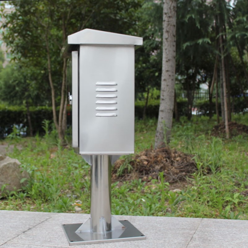 室外不锈钢落地配电箱户外防雨水立柱充电桩布线箱控制电箱403040