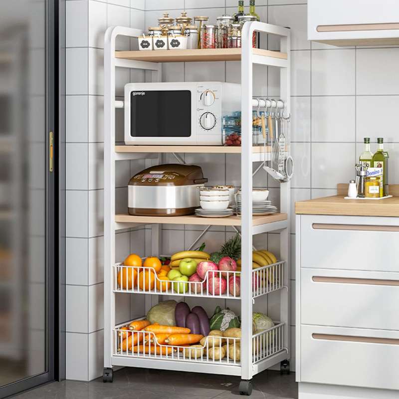 厨房置物架落地多层锅具储物架烤箱微波炉多功能菜篮子蔬菜收纳架