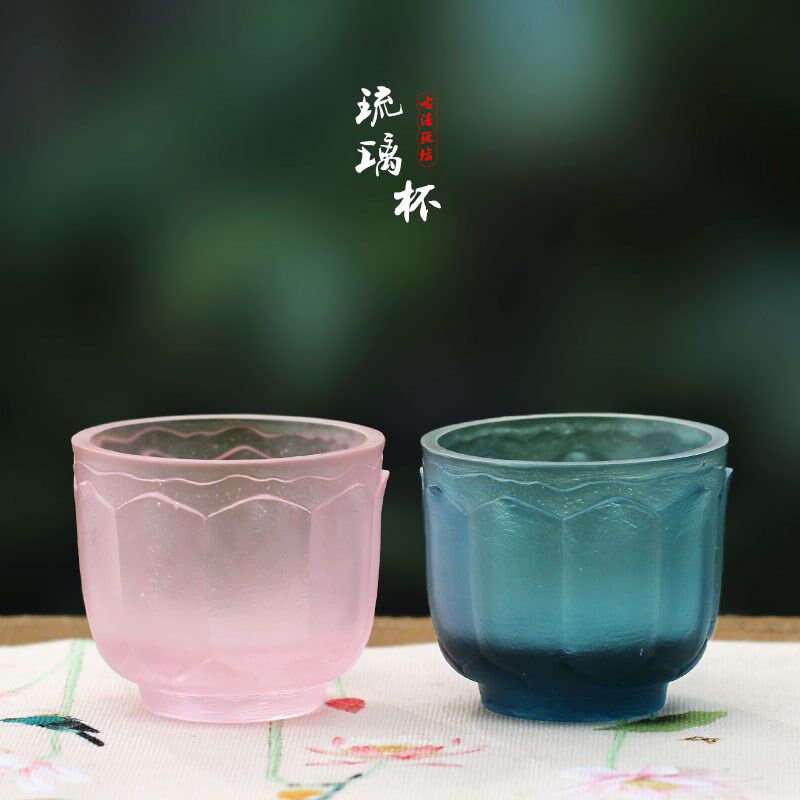 琉璃杯建水杯茶杯摆件居家客厅茶室茶席桌面书房W摆放画具用品