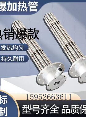 防爆加热管380v大功率工业水箱导油电热管封闭空S气干烧加热棒定
