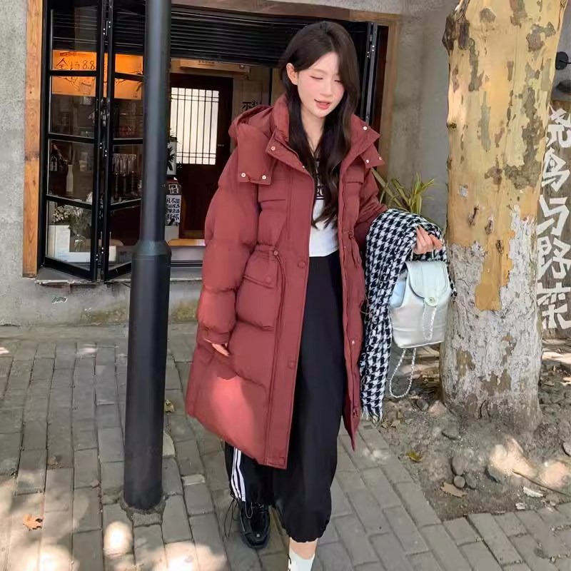 泡芙羽绒服女款长款2025年新款长过膝时尚加R厚连帽超厚面包服潮