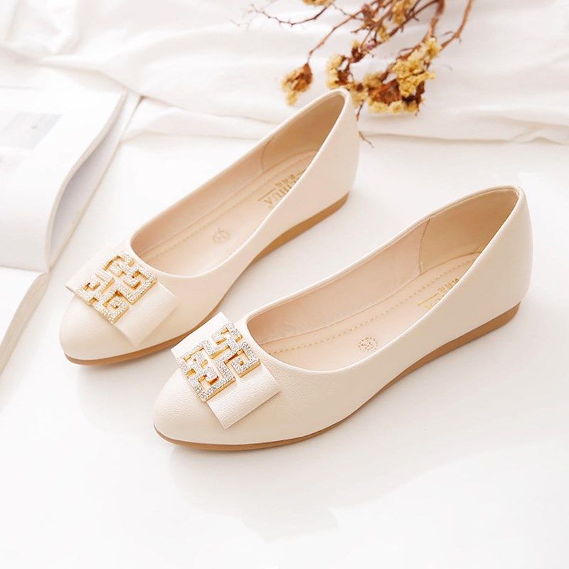 单鞋女平底鞋2025新款春秋女鞋百搭F浅口豆豆鞋夏软皮软底妈妈鞋,女鞋,浅口单鞋,淘宝优惠券,粉丝福利购,淘宝优惠卷