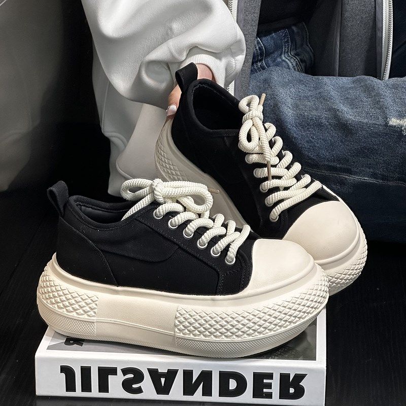 欧货牛仔帆布大头松糕厚底面包鞋女百搭小M个子增高运动休闲鞋板,女鞋,时尚休闲鞋,淘宝优惠券,粉丝福利购,淘宝优惠卷