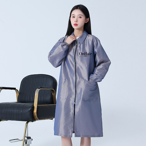 发廊发型a师美发工作服理髲店助理焗油烫染技师服剪发不沾发罩衣