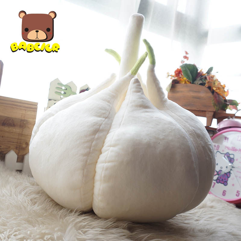 卡通大蒜公仔 h可爱蔬菜卡通抱枕 大蒜毛绒玩具 算你狠公仔 暖猫