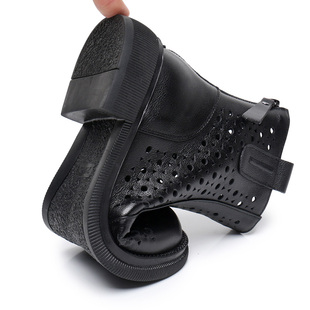 透气洞洞靴子女镂空短靴q女士春秋白色马丁靴女鞋2023新款夏季凉