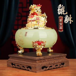 财源滚滚c琉璃玉貔貅聚宝盆摆件家居客厅酒柜装饰乔迁店铺开业礼