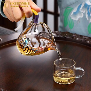 高端纯手工景泰蓝玻璃公道杯加厚耐高温分茶器倒茶杯创意茶具配件