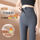 秋冬加绒加厚拉链排扣鲨鱼裤 子 瑜伽裤 女外穿打底裤 高腰收腹塑身裤