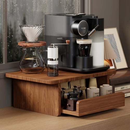 台面咖啡机置物架水杯吧台抽屉式茶包马克杯防尘杯子厨房微波炉架