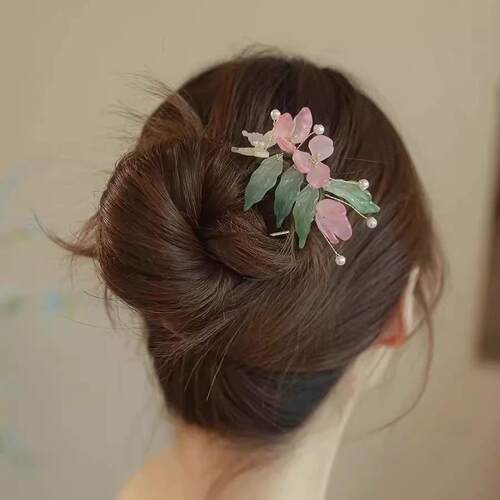 古风蝴蝶花朵型发钗碎发盘发簪子新中式汉服头饰旗袍小众配饰女