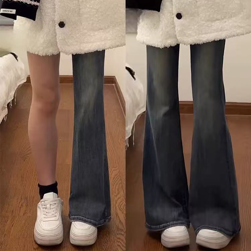 微喇牛仔裤女夏季2025新款高腰遮胯显瘦美式复古梨形身材喇叭裤子