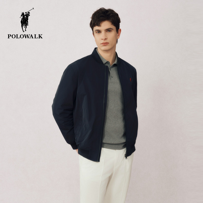 POLOWALK男式茄克2025秋季新品立领夹克商务男装通勤短外套上衣,男装,夹克,淘宝优惠券,粉丝福利购,淘宝优惠卷