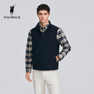 POLOWALK男式马甲2026春季新品简约立领户外商务休闲工装马甲男