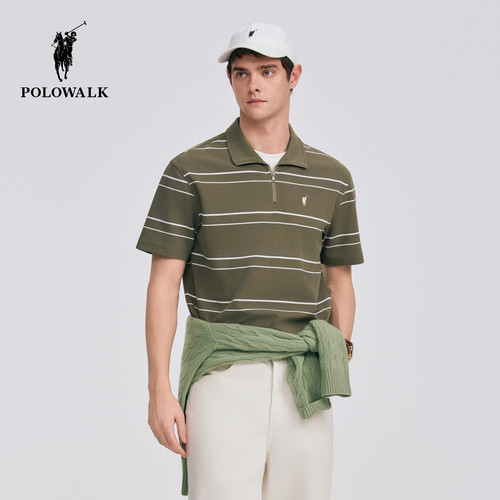 POLOWALK条纹假两件POLO衫