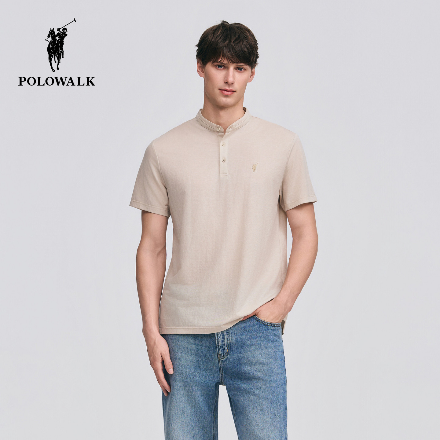 POLOWALK经典立领短袖T恤图片