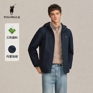 三防 新品 POLOWALK男式 夹克2025冬季 户外通勤加绒保暖外套 短款
