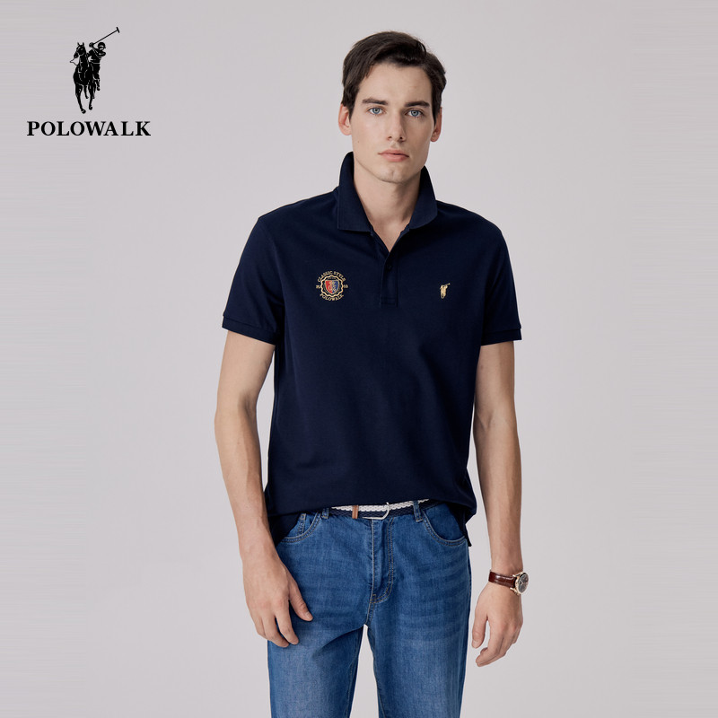 POLOWALK商务短袖polo衫男士夏季新款保罗短袖T恤打底衫上衣