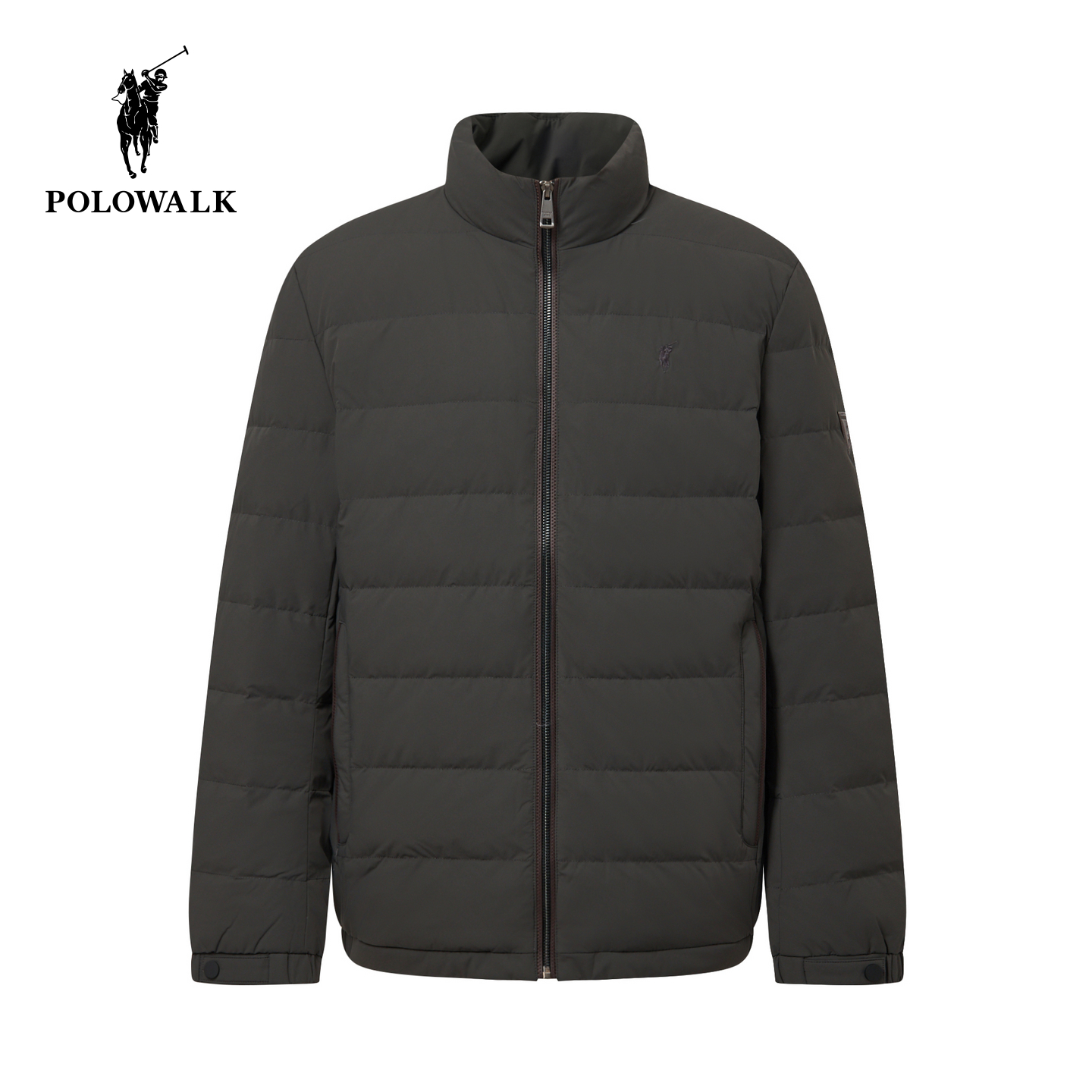 POLOWALK男式排骨羽绒服2025秋冬新品商务风85鸭绒简约立领外套