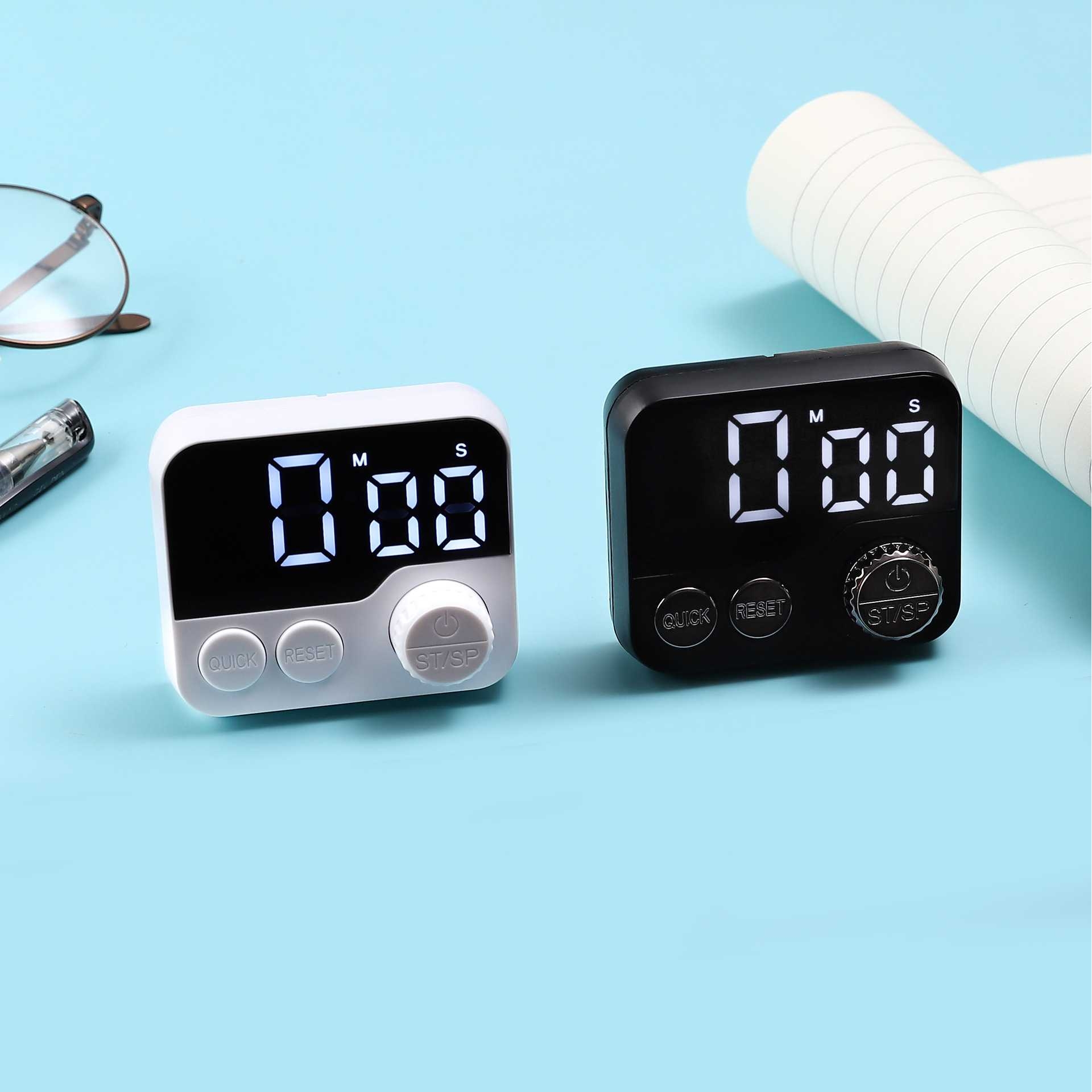 多功能旋转计时器按钮磁吸站立厨房提醒器学生定时器电子倒计时烘