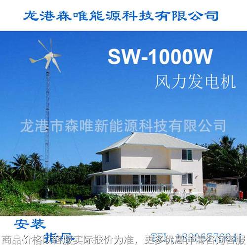 家用小型风力发电机1000W水平轴风力发电机组1KW风光互补路灯系统
