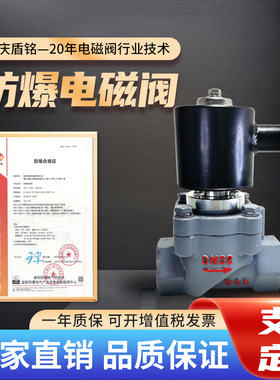 【盾铭电磁阀】防爆电磁阀 螺纹铸钢商用水汽油常闭ExdbIICT5