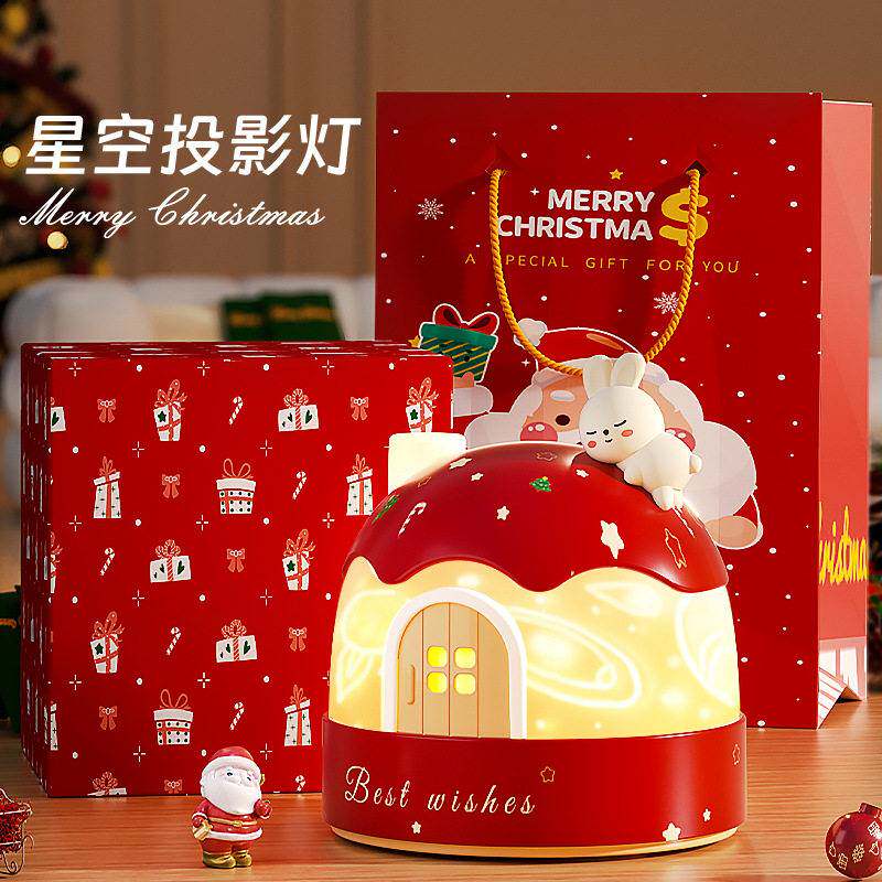 2025新款雪屋小夜灯投影灯元旦新年儿童玩具女孩女童生日礼物礼品