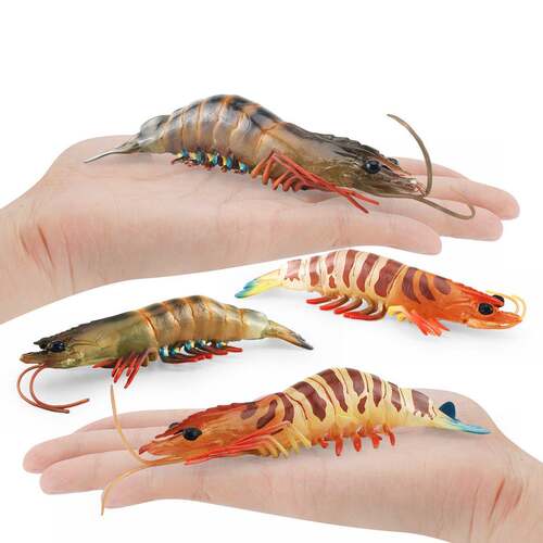 源头厂家儿童认知仿真海洋生物模型斑节对虾水生虎虾海底静态摆件