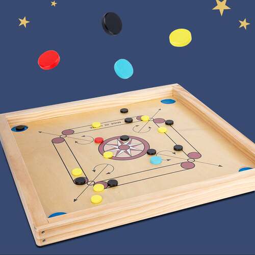 carrom board木制卡隆撞球克朗棋桌面手弹棋双人开伦台球桌游玩具