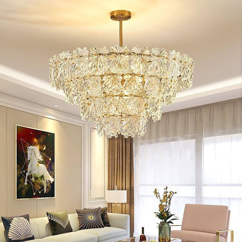 轻奢高档玻璃吊灯法式复古水晶客厅灯餐厅灯后现代创意卧室房间灯