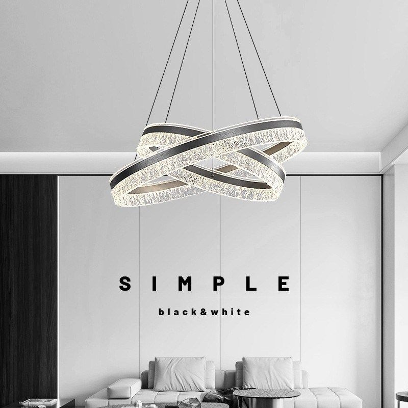 意式极简客厅吊灯2025新款护眼高级感环形设计师轻奢大气餐厅灯具