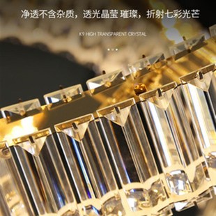 轻奢别墅复式楼大吊灯客厅灯2023年新款挑空水晶灯圆形楼梯长吊灯