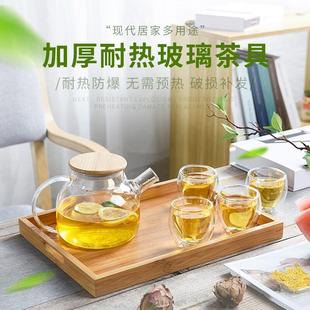 家用冷水壶玻璃耐热防爆高温凉水壶大容量凉白开水杯水果茶壶套装
