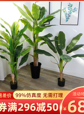 芭蕉树仿a真植物大型绿植假盆栽室内装饰假花客厅假树落地仿真树