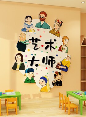 画展布置美术教室墙面装饰幼儿园C环创主题成品文化互动培训机构