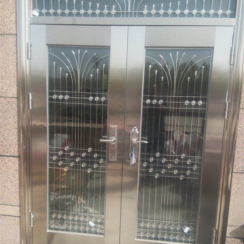 定做不锈钢门304进户防盗大z门庭院四开子母带气窗门进户大门