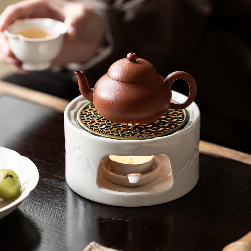 草木灰茶舍温茶煮茶器蜡烛加x热茶室冬天暖茶花茶壶底座陶瓷加热