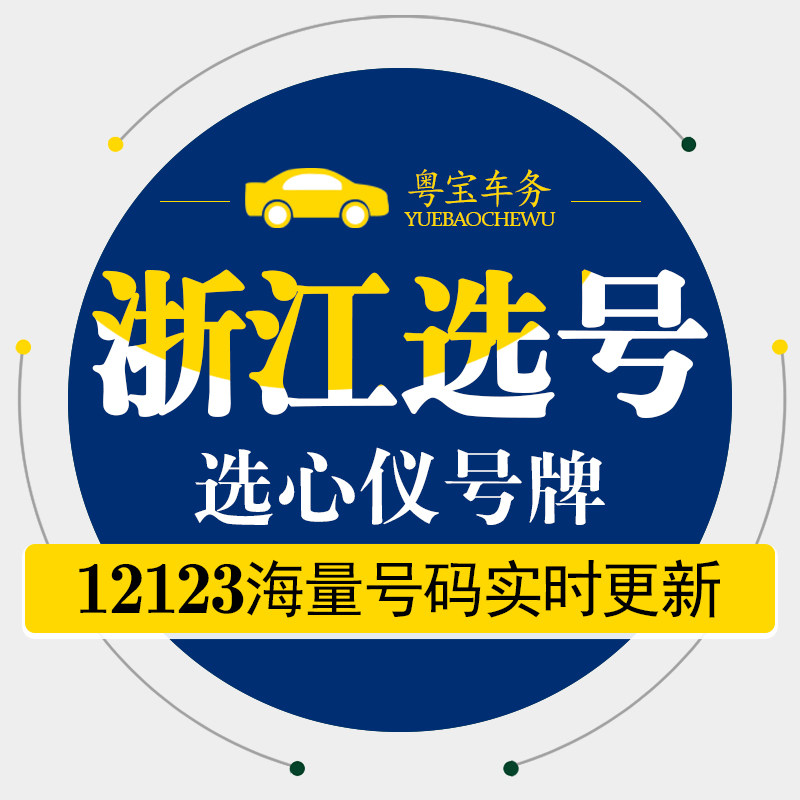浙江杭州宁波温州嘉兴p新能源车汽车辆12123自编自选汽车牌照选号