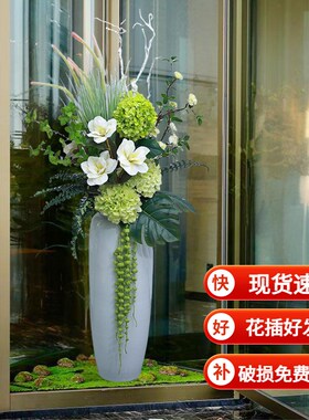 酒店旋转门仿真花假花商r场大堂大厅摆件落地装饰花售楼处高档摆