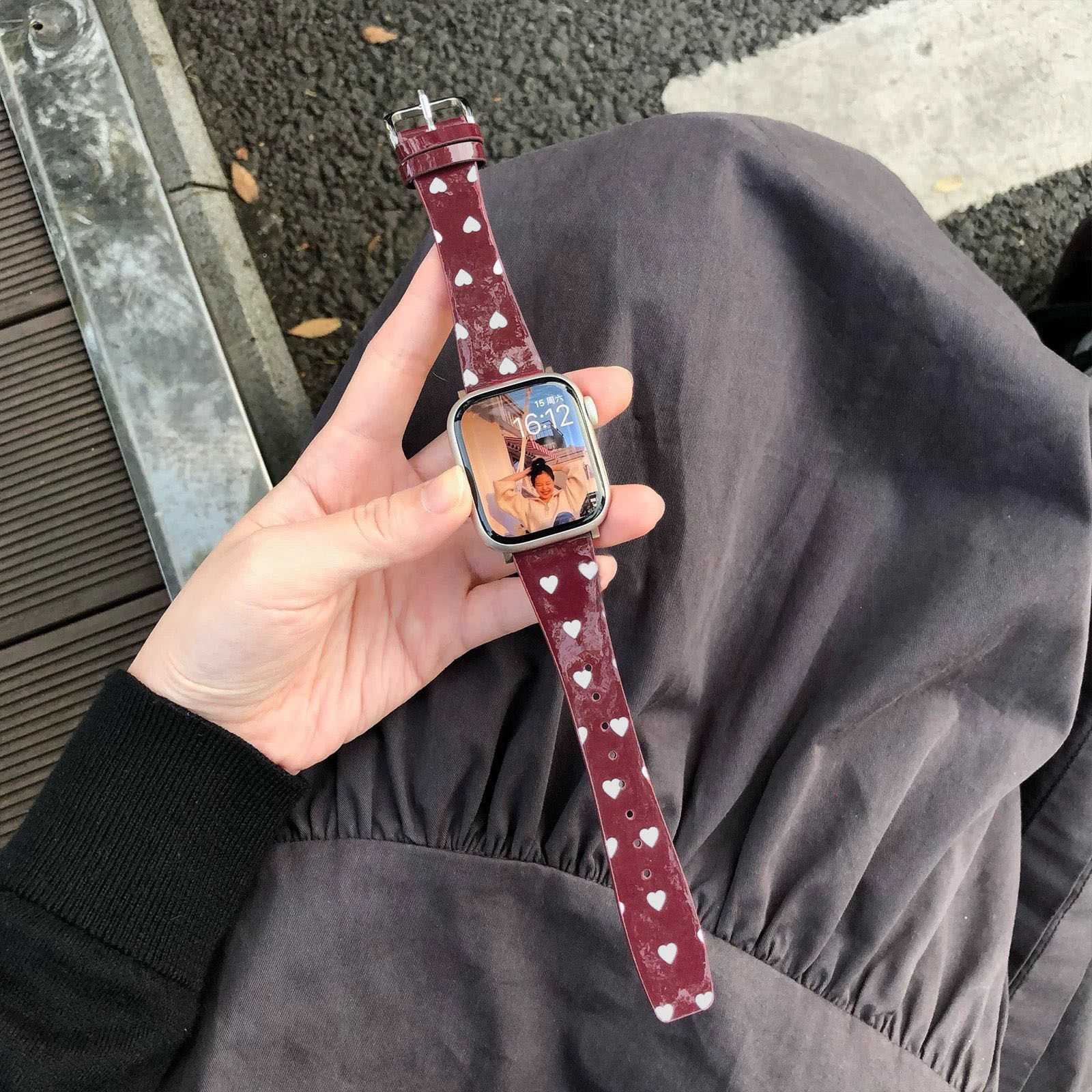 适用红米watch6/5/4手表带韩系爱心波点小米9pro腕带手环8pro女款