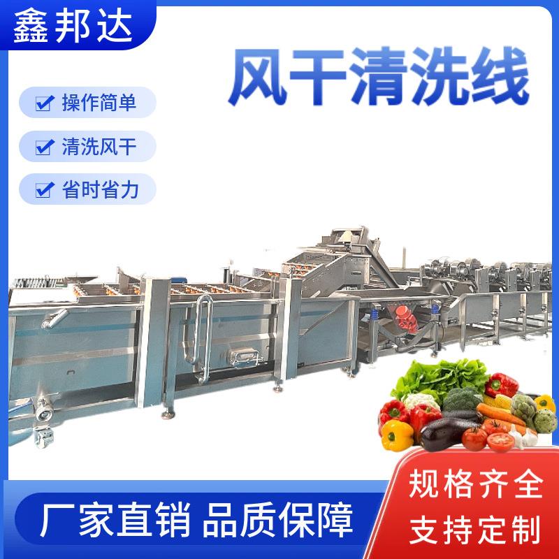 果蔬清洗风干线喷淋式青菜清洗机器多功能净菜加工设备