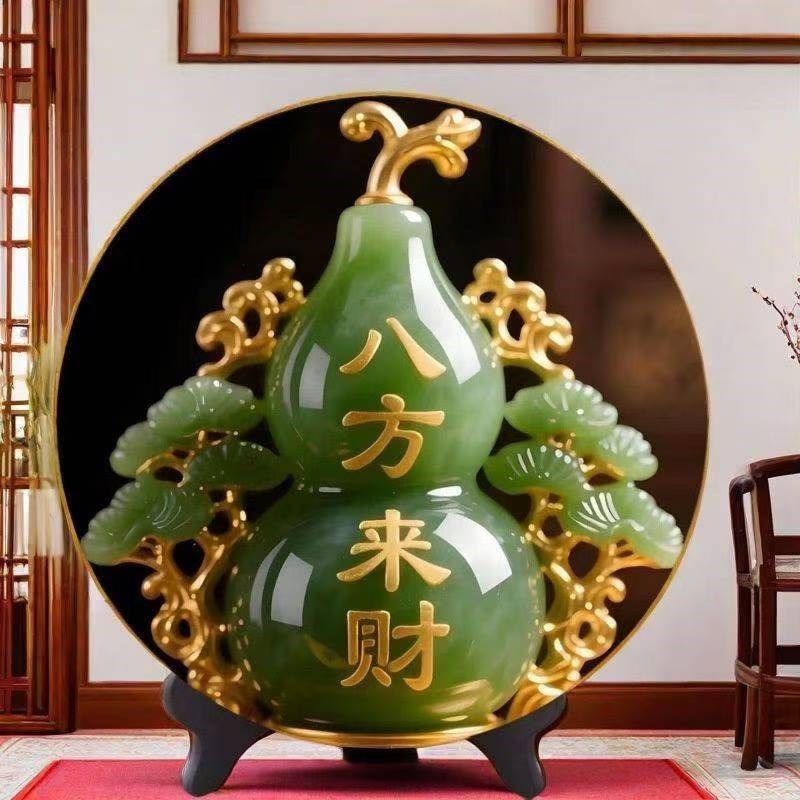 笨笨好物八方来财k桌面摆件福禄葫芦客厅装饰品旺宅转运玄关画摆