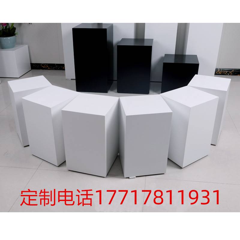 白色方形烤漆展示柜 可移动可客制化商业陈列柜适P用于化妆品与拍